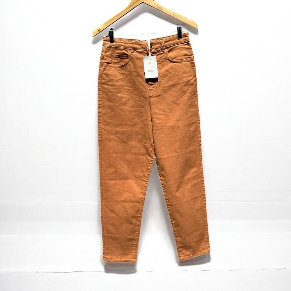 🌻NEW w/tags Alysi Caramel Color High Waist Straight Leg Mom Jeans Size 28